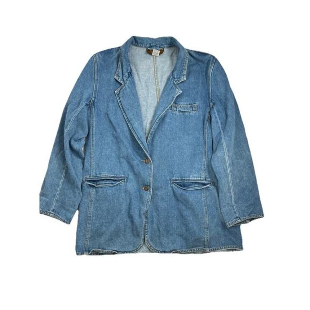 Vintage Baccini Denim Blazer Retro Women’s Size Large